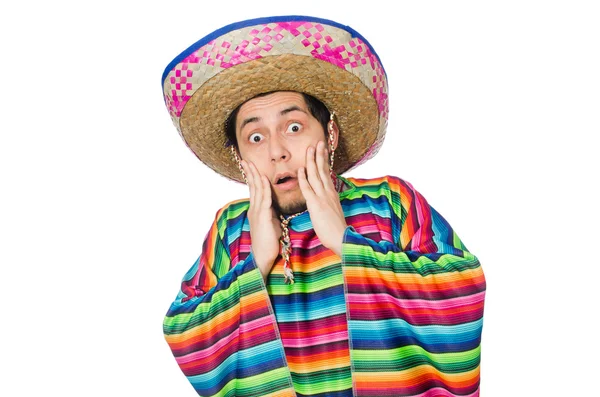 Funny mexican wearing poncho — Stock Photo, Image