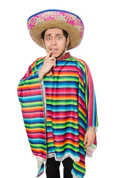 Lustige Mexikaner tragen Poncho — Stockfoto