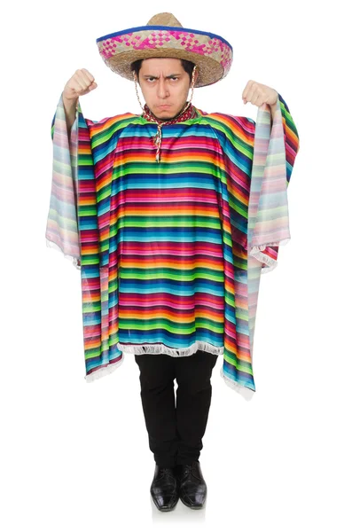 Mexicano engraçado usando poncho — Fotografia de Stock