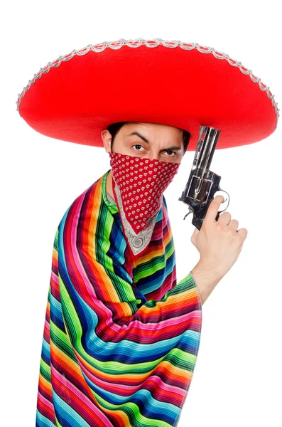 Mexicano engraçado usando poncho — Fotografia de Stock