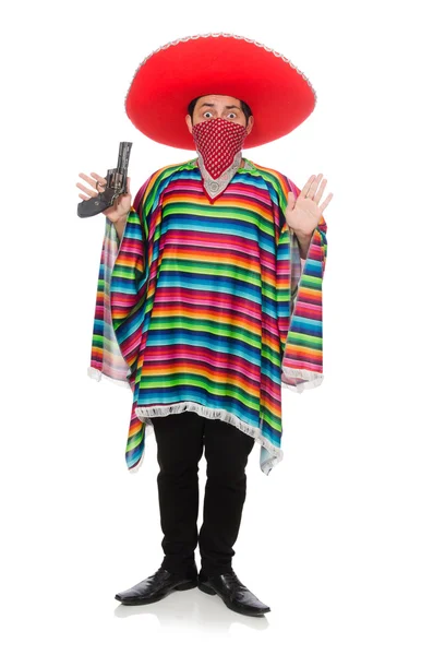 Mexicano engraçado usando poncho — Fotografia de Stock