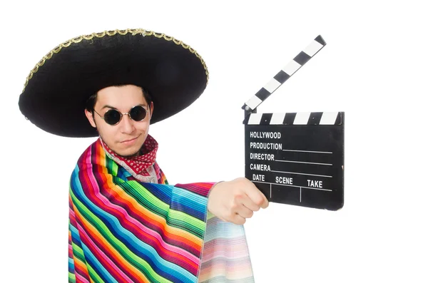 Смешной мексиканец в пончо — стоковое фото