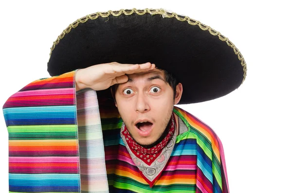 Mexicano engraçado usando poncho — Fotografia de Stock