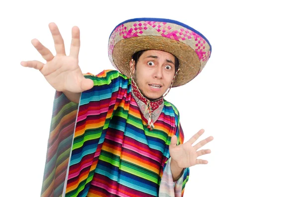 Divertido mexicano con poncho — Foto de Stock