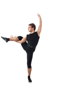 Beyaz arka plan üzerinde izole dansçı