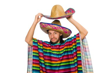 Beyaz pançolu yakışıklı adam izole edilmiş.