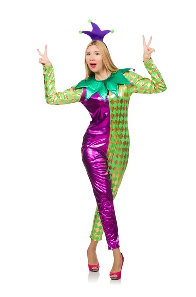 Donna in costume da clown — Foto Stock