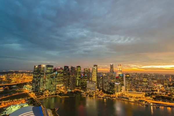 Singapur Panoraması şehir merkezi silueti — Stok fotoğraf