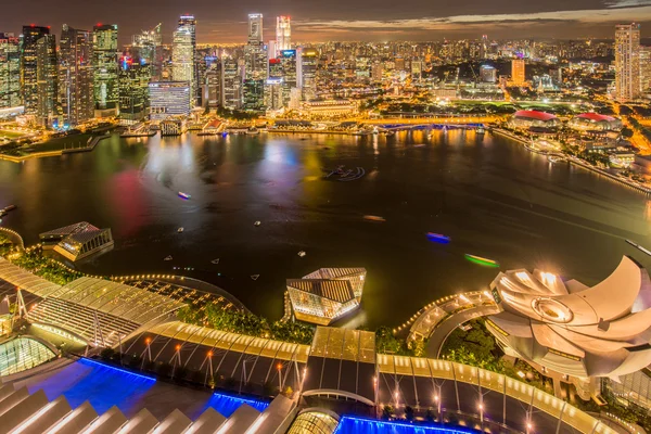Panorama van Singapore skyline centrum — Stockfoto