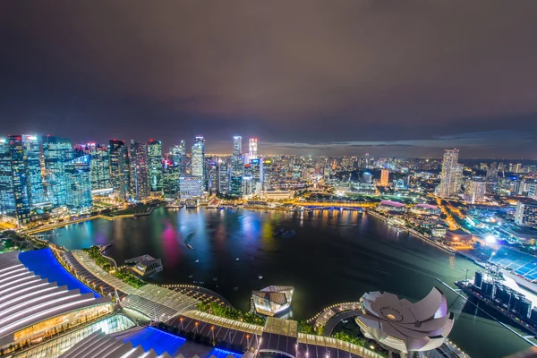 Panorama över Singapore skyline centrum — Stockfoto