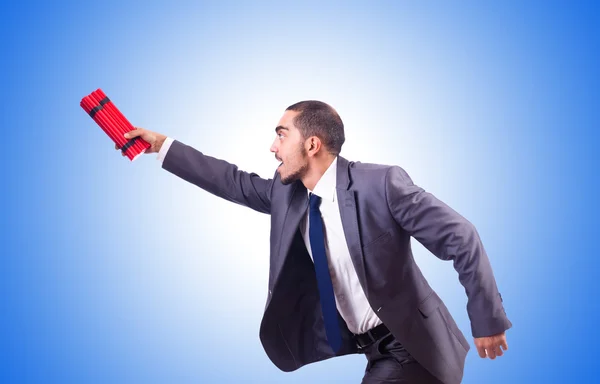 Businessman with dynamite — Stock Photo, Image