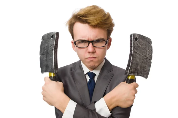 Joven empresario con arma — Foto de Stock