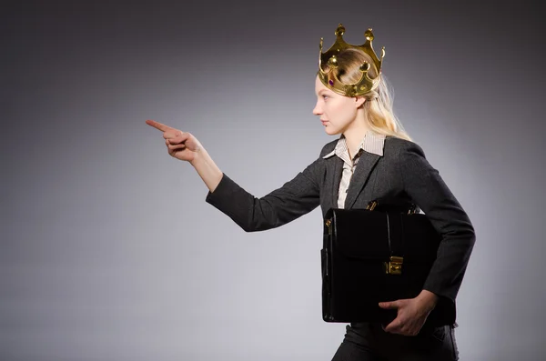 Pretty businessman with crown — Stock Photo, Image