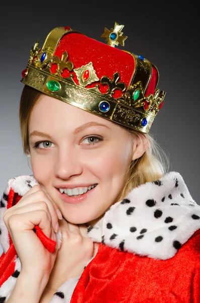 Pretty businesswoman with crown — Stock Photo, Image