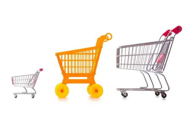 Shopping supermarket trolleys — Stock Photo, Image