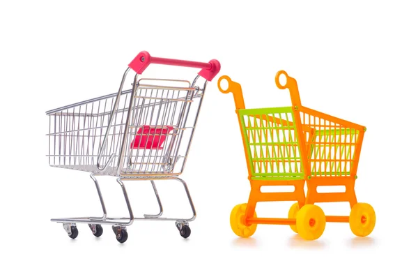 Shopping supermarket trolleys — Stock Photo, Image