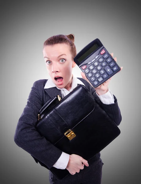 Nerd teef met Rekenmachine — Stockfoto