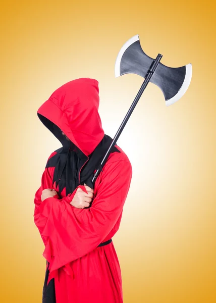 Executioner in red costume — Stock Photo, Image