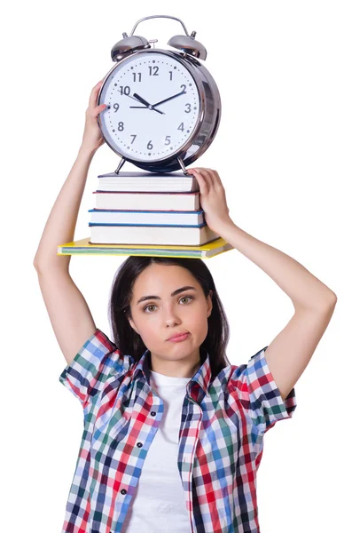 Joven estudiante aislado en blanco — Foto de Stock