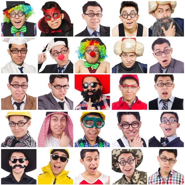 Collage van vele gezichten — Stockfoto