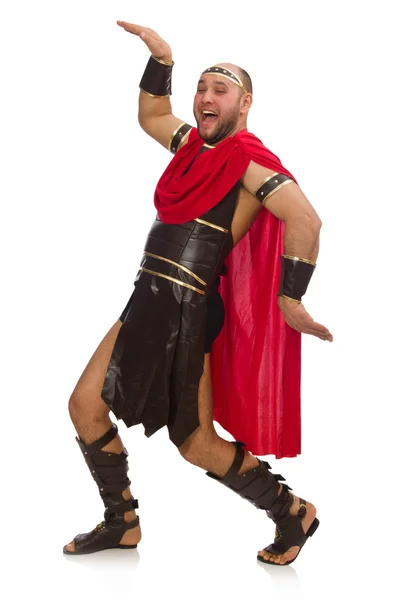 Gladiator med svärd isolerad på vit — Stockfoto