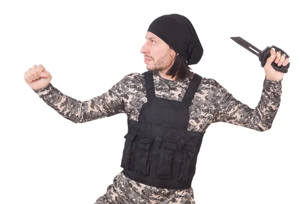 Joven con uniforme militar — Foto de Stock