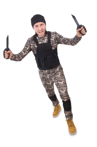 Young man in military uniform — Stock Photo, Image