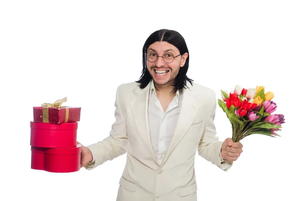 Hombre con caja de regalo — Foto de Stock