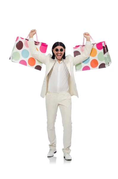 Uomo con shopping bags — Foto Stock