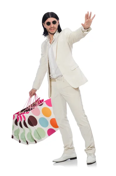 쇼핑백을 들고 있는 남자 — 스톡 사진