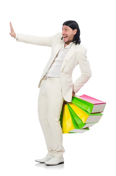 Uomo con shopping bags — Foto Stock