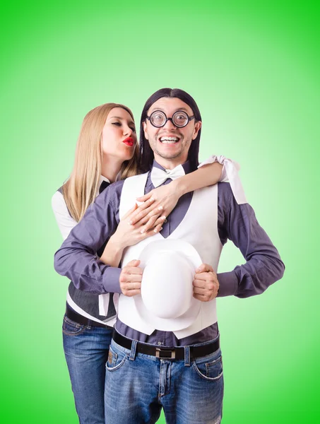 Pair in funny love concept — Stock Photo, Image