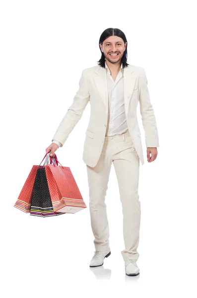 Uomo con shopping bags — Foto Stock