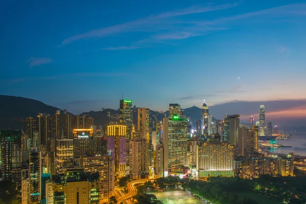 Hong Kong durante le ore del tramonto — Foto Stock