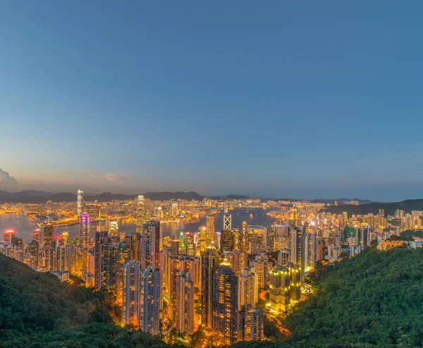 日落时分的香港景观 — 图库照片