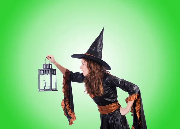 Witch tegen de gradatie achtergrond — Stockfoto