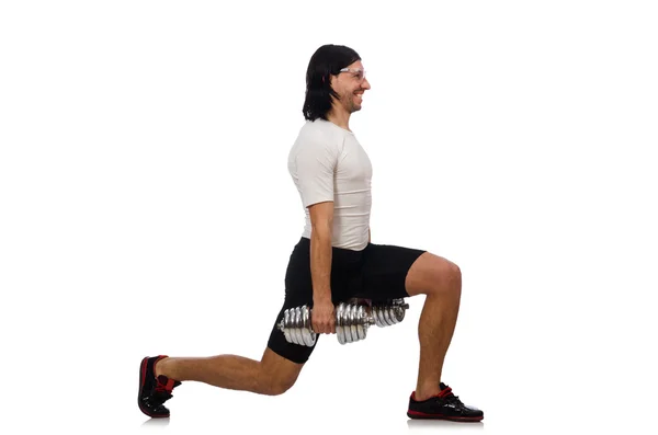 Man exercising with dumbbels — Stock Photo, Image