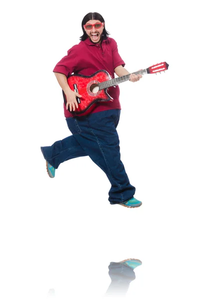 Hombre gordo con guitarra —  Fotos de Stock