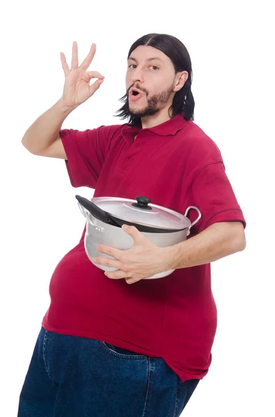 Obézní muž, samostatný — Stock fotografie