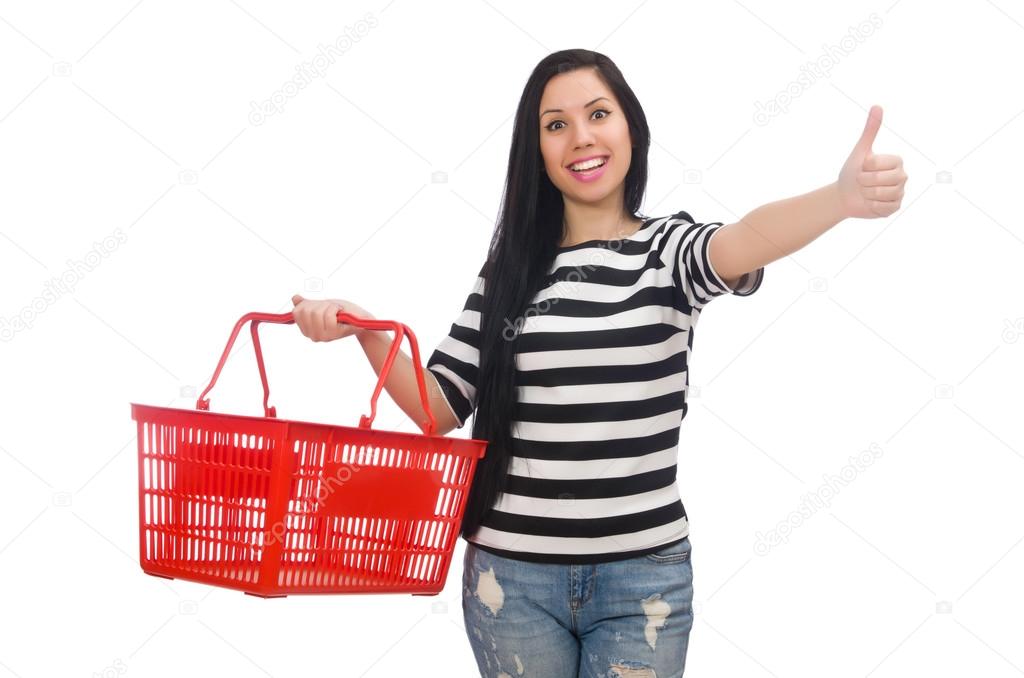 Woman with shopping cart