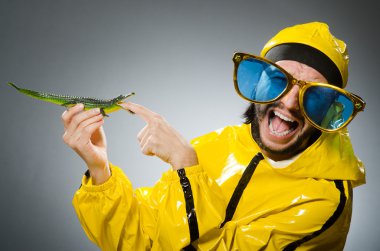 Man wearing yellow suit clipart