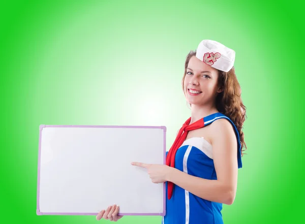 Giovane donna marinaio in concetto marino — Foto Stock