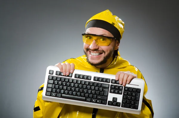 Man wearing yellow suit — Stock Photo, Image