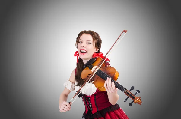 Mulher com violino contra o gradiente — Fotografia de Stock