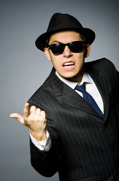 Young man in classic striped costume — Stock Photo, Image