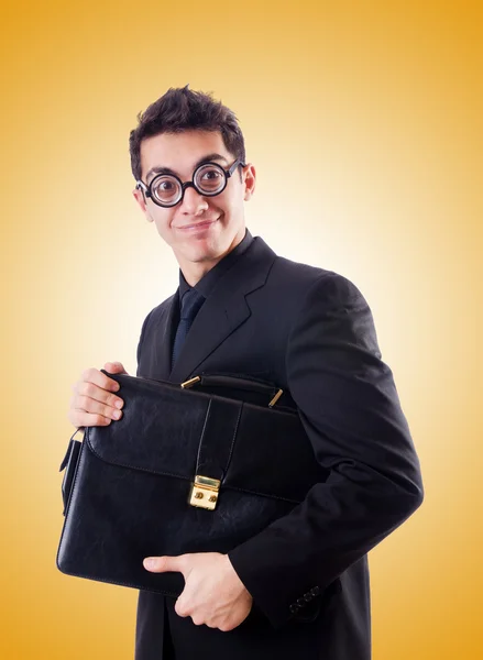 Nerd businessman against the gradient — Stock Photo, Image