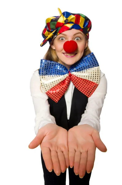 Ganska kvinnlig clown — Stockfoto