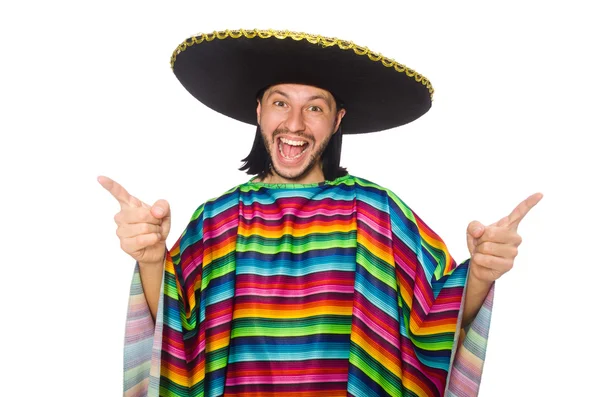 Ler man i levande poncho — Stockfoto