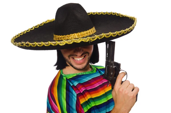 Mexicano sorridente com arma — Fotografia de Stock