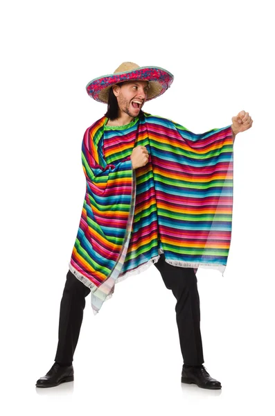 Mexican in poncho fighting — Stock Photo, Image